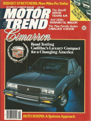 MOTOR TREND 1981 JUNE - BANDIT T/A, DeLOREAN, NASCAR